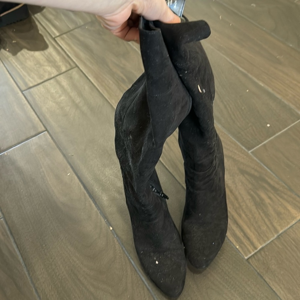 Black knee high boots